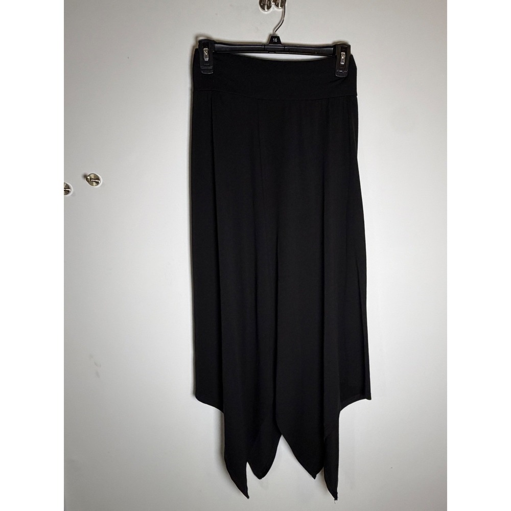 Joe B Black Handkerchief Hem Midi Skirt Small Sharkbite Asymmetrical Jersey Knit